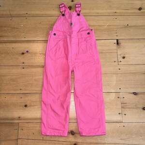 Carhartt Kid's 4T Vivid Pink Cotton Canvas Fleece Lined Bib Overalls